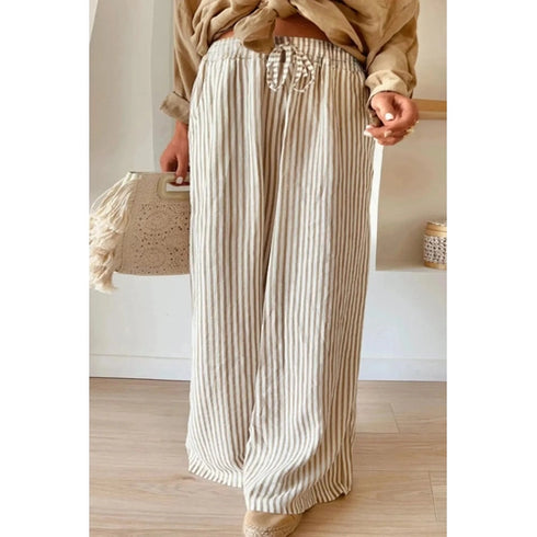 'Lumen' Striped Wide Leg Pants - Celes Fashion